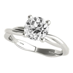 Solitärring alter Bergmann Diamant Prong Twisted Shank 2 Karat