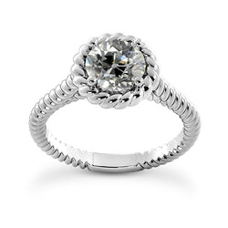Solitärring alter Bergmann Diamant-Zinken-Set Rope Style 2 Karat