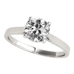 Solitärring Altschliff Diamant 4 Krappen Set Weißgold 2,50 Karat