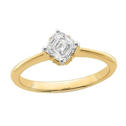 Solitärring Asscher alter Bergmann Diamant Two Tone 2 Karat Gold - harrychadent.ch