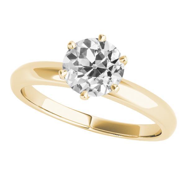 Solitärring aus Gelbgold mit Diamanten im alten Minenschliff, 2,50 Karat - harrychadent.ch