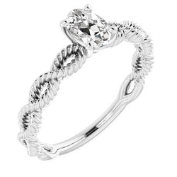 Solitärring Old Cut Oval Diamant Twisted Rope Style 2,50 Karat