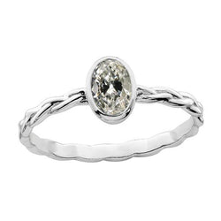 Solitärring Oval alter Bergmann Diamant Twisted Bezel Set 2 Karat Gold