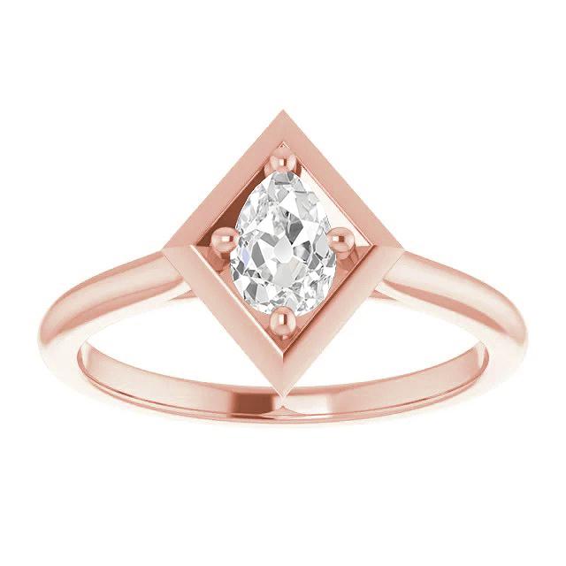 Solitärring Ovaler alter europäischer Diamant im Drachenstil 1,55 Karat - harrychadent.ch