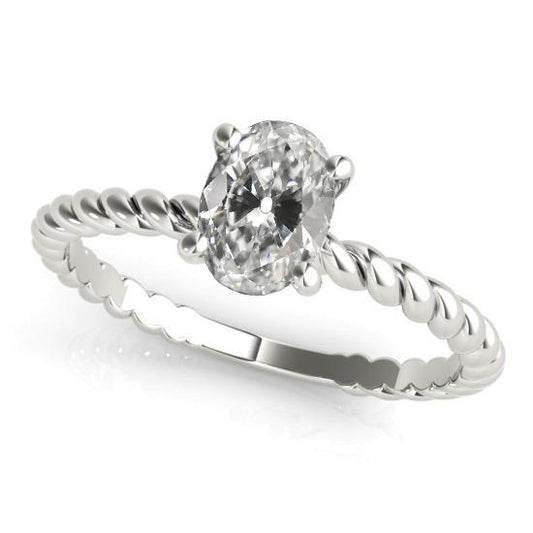 Solitärring Ovaler Altschliff Diamant 4 Zinken Rope Style 2,50 Karat - harrychadent.ch