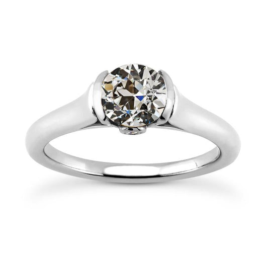 Solitärring Rund alter Bergmann Diamant Goldschmuck 2 Karat - harrychadent.ch