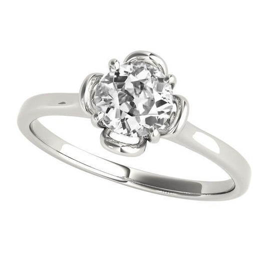 Solitärring Rund alter Bergmann Diamant Krappen Floral Style 1.50 Karat - harrychadent.ch