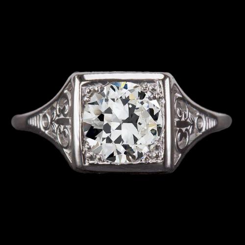 Solitärring Rund alter Bergmann Diamant Vintage-Stil 2 Karat - harrychadent.ch