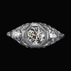 Solitärring Runder Altschliff Diamant Gold Vintage-Stil 1.50 Karat