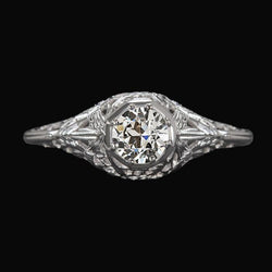Vintage-Stil Solitaire Ring Old Mine Cut Diamant 1,50 Karat Filigran