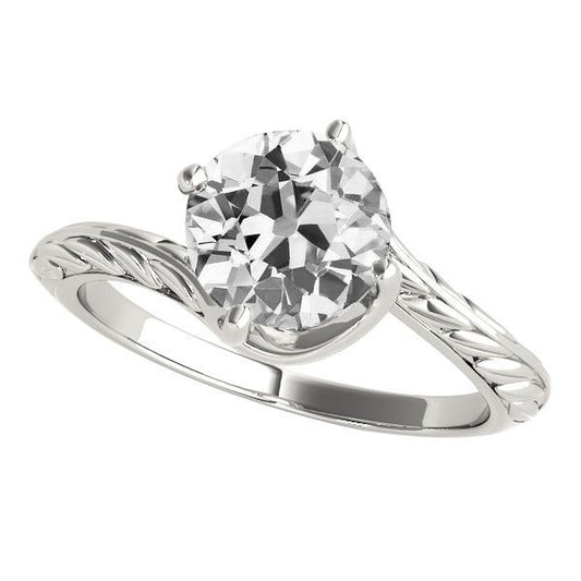 Vintage-Stil Solitärring Alter Minenschliff Diamant 2,50 Karat Gold - harrychadent.ch