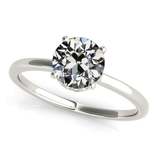 Weißgold Solitärring Rund Alter Bergmann Diamant 2 Karat Schmuck - harrychadent.ch