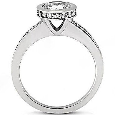 1,55 kt. Versteckter Halo-Diamanten-Verlobungsring für Frauen mit Akzenten