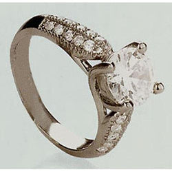 2 Karat Vintage-Stil Diamant-Verlobungsring Weißgold 14K
