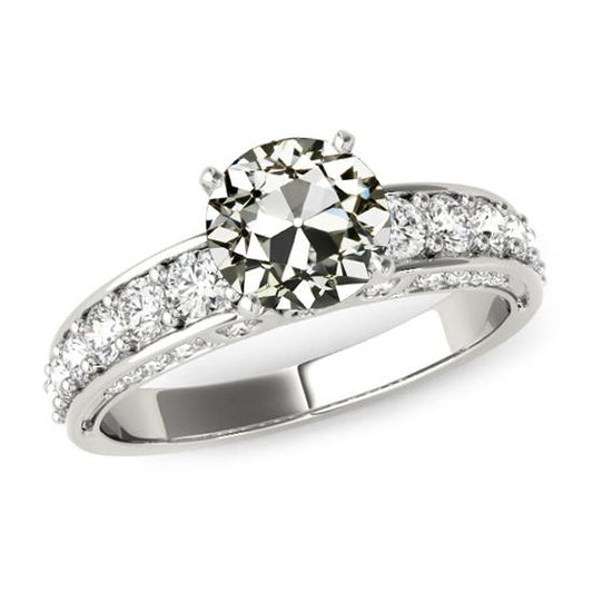 Alter Minenschliff Diamantring mit Akzenten 14K Gold 5 Karat - harrychadent.ch