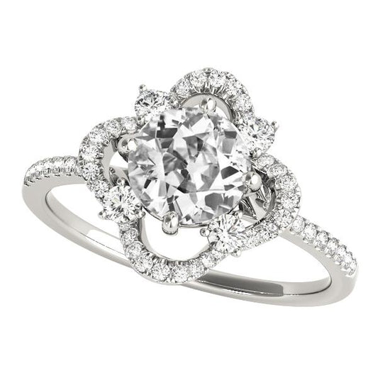 Damen Runder alter Bergmann Diamantring mit Akzenten im Sternstil 5 Karat - harrychadent.ch