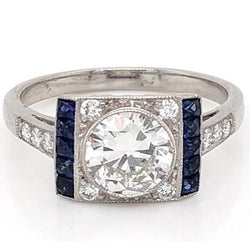 Diamant Akzent Ring Ceylon Saphir 2.10 Karat Schmuck Neu