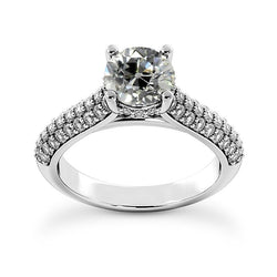 Ehering Altschliff Diamant Krappen Pave Set Schmuck 4,50 Karat
