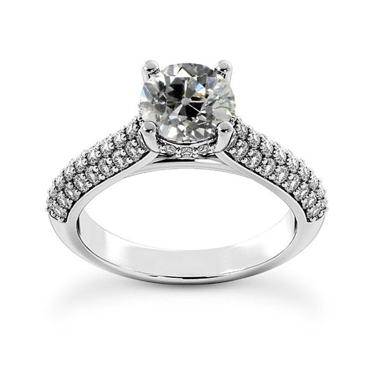 Ehering Altschliff Diamant Krappen Pave Set Schmuck 4,50 Karat - harrychadent.ch