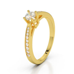 Funkelnder 1,50 ct Diamant-Verlobungsring Gelbgold