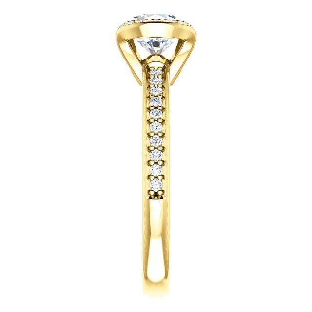 Gelbgold 1,86 Karat runder Diamant-Solitär mit Akzenten Fancy Ring