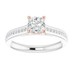 Kissen alter Bergmann Diamant Ring Channel Prong Set 5,25 Karat