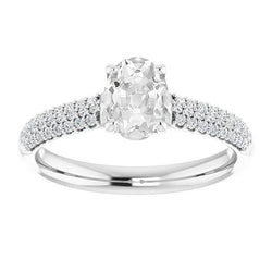 Ovaler Altschliff Diamant Ehering 6 Karat Krappen Set Damen Goldschmuck