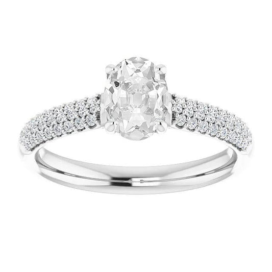 Ovaler Altschliff Diamant Ehering 6 Karat Krappen Set Damen Goldschmuck - harrychadent.ch