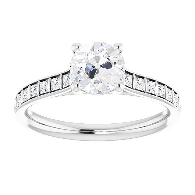 Princess & Runden Altschliff Diamantring mit Akzenten Bar Set 4,50 Karat - harrychadent.ch