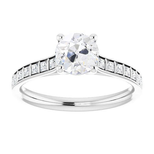 Princess & Runden Altschliff Diamantring mit Akzenten Bar Set 4,50 Karat - harrychadent.ch