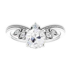 Runder alter Bergmann Diamant Ring Enhancer Prong Beaded Style 2,75 Karat