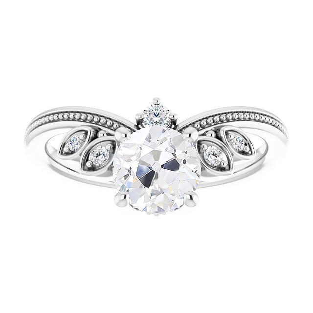 Runder alter Bergmann Diamant Ring Enhancer Prong Beaded Style 2,75 Karat - harrychadent.ch