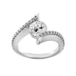 Runder alter Bergmann Diamantring Tension Style 3,25 Karat Weißgold