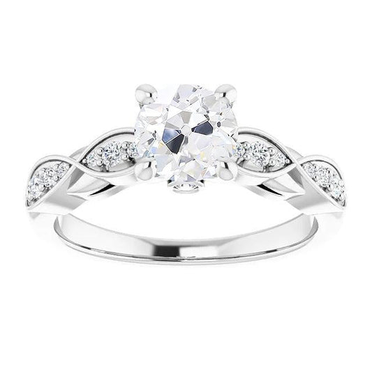 Runder alter Minenschliff Diamantring Infinity Style Krappen Set 3 Karat - harrychadent.ch