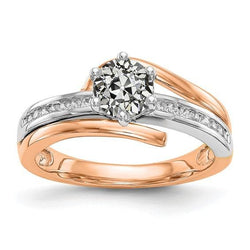 Runder alter Minenschliff-Diamantring mit Akzenten 6 Zinken-Set 2,75 Karat