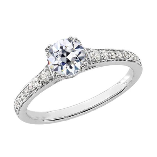 Runder Altschliff Diamant Damenring mit Akzenten 3 Karat Schmuck - harrychadent.ch