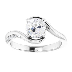 Runder Altschliff-Diamantring Freiform Schaft-Zinken-Set 4,50 Karat