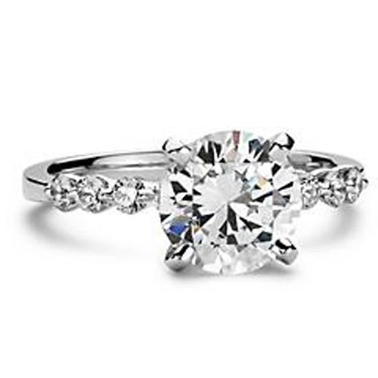 Runder Brillant-Diamant-Ring Solitär mit Akzenten 1,95 Karat