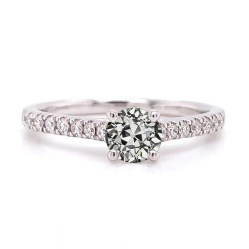 Runder Diamant-Solitärring im alten Minenschliff mit Akzenten 2,25 Karat - harrychadent.ch