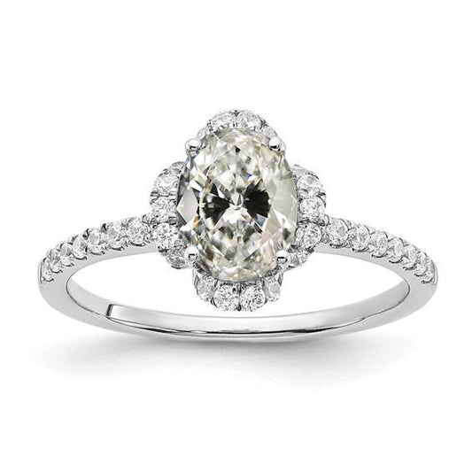 Runder & Ovaler Diamantring im alten Minenschliff mit Akzenten Gold 4,50 Karat - harrychadent.ch