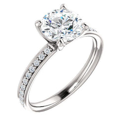 Solitaire With Accents 1 Carat DiamantEngagement Ring Gold Jewelry