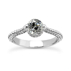Verlobungsring mit Akzenten Old Mine Cut Diamant 4,75 Karat