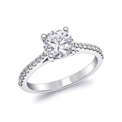 Verlobungsring mit rundem Diamant in Kathedralenfassung für Damen 2,50 Karat