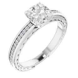 Vintage-Stil Damen Ringkissen Altschliff Diamant 5,75 Karat