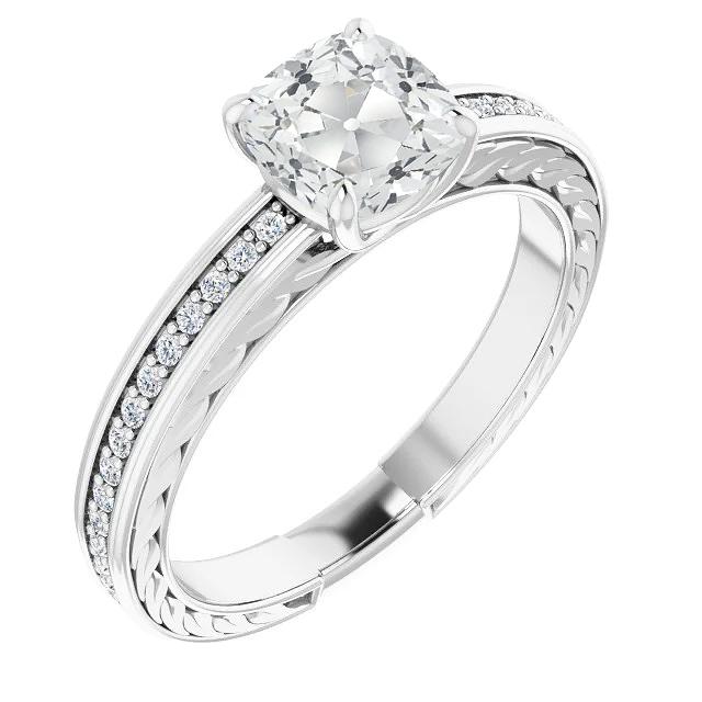 Vintage-Stil Damen Ringkissen Altschliff Diamant 5,75 Karat - harrychadent.ch