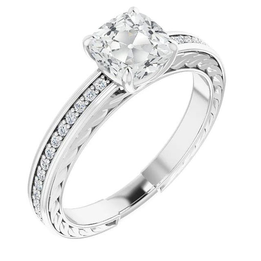 Vintage-Stil Damen Ringkissen Altschliff Diamant 5,75 Karat - harrychadent.ch