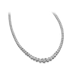 11 Karat Runde Diamanten Tennis Halskette Damen Schmuck Gold 14K