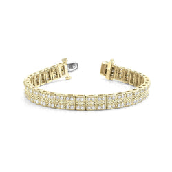 14K Gelbgold-Armband mit runden Diamanten im Brillantschliff, 7 Karat