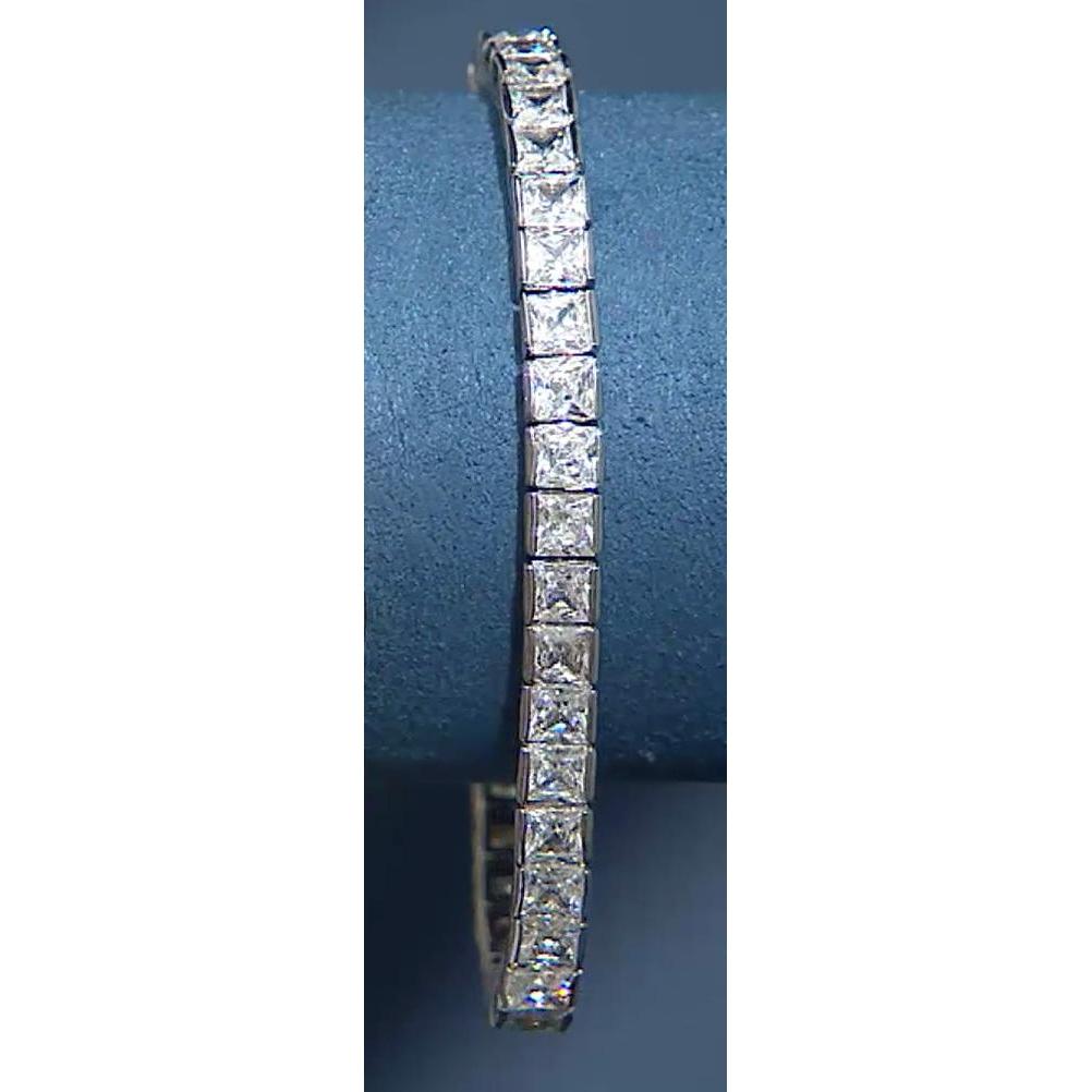 18,90 karat princess cut diamant tennisarmband weißgold 14k schmuck