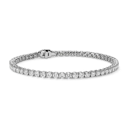 Damen Tennisarmband 5,72 Karat Rundschliff Diamanten 14K Weißgold